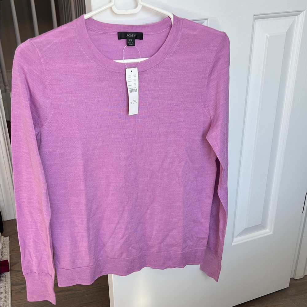 NWT. J.Crew Lilac Crew Neck Sweater